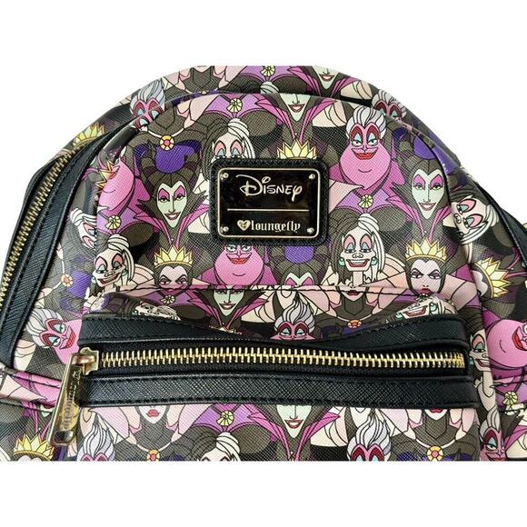 DISNEY LOUNGEFLY Villains Mini Backpack Ursula Cruella Maleficent Evil Queen Bag - Picture 4 of 13